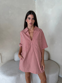 Ss Stripe Collar Dress