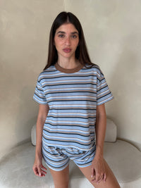 Stripe SS Top & Short Set