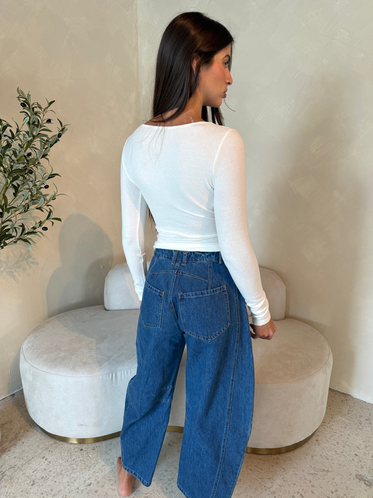 Dark Denim Barrel Jeans