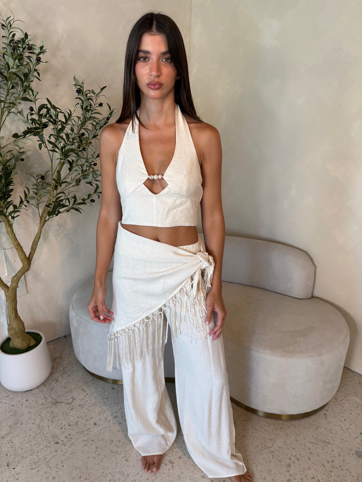 Ivory Fringe 3pc Set