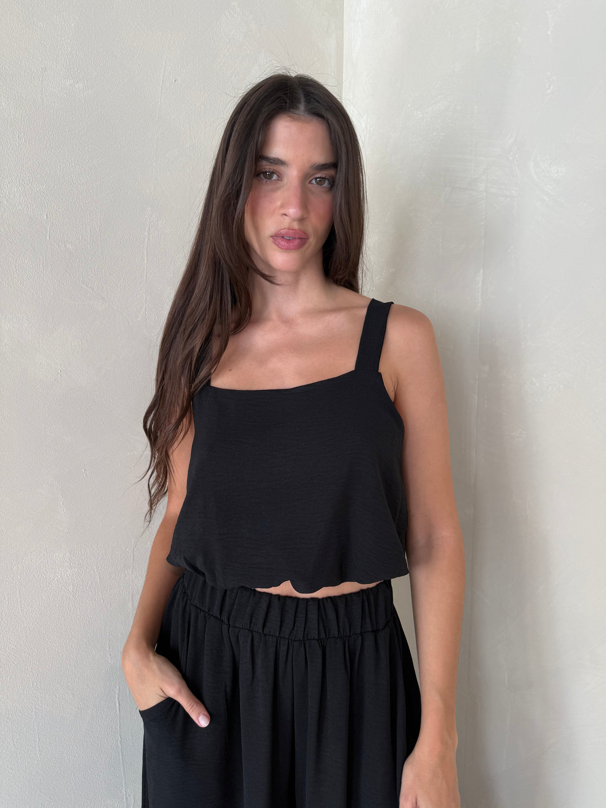 Black Bubble Top & Pant Set