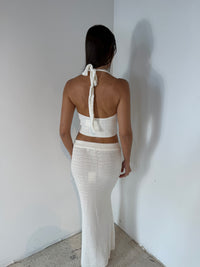 Flower Crochet White Set