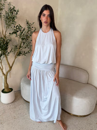 Halter Sky Blue Maxi Dress