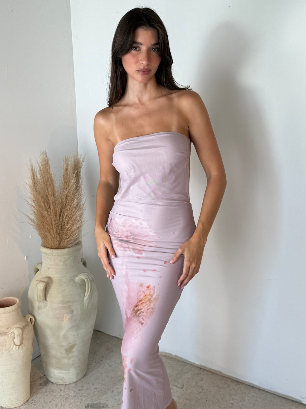Lavender Flower Mesh Dress