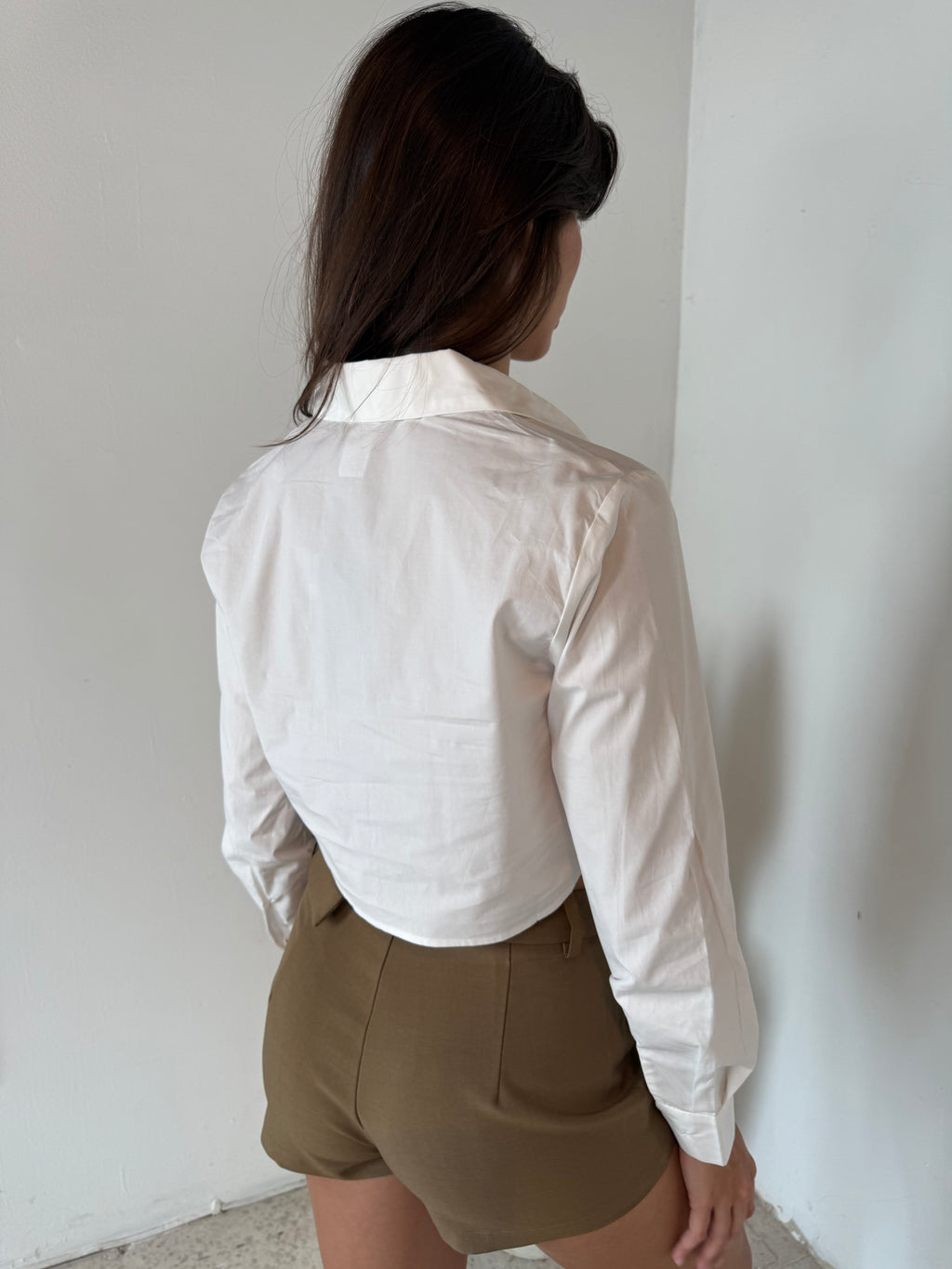 Brown Tie Buckle Shorts