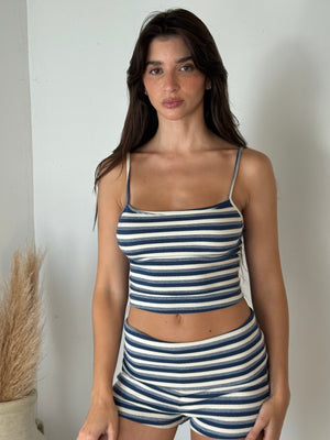 Stripe Lounge Short Set
