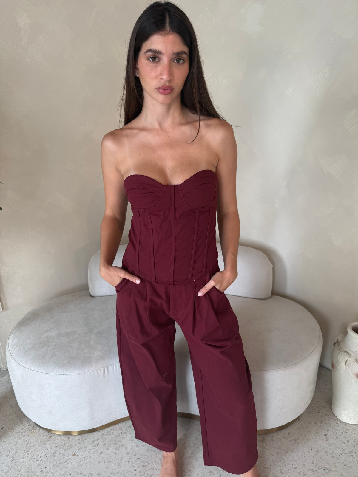 Corset Top & Barrel Pant Set