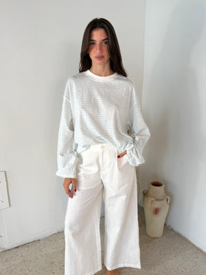 Linen Trousers With Pleated Front