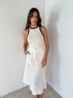 Linen Midi Skirt