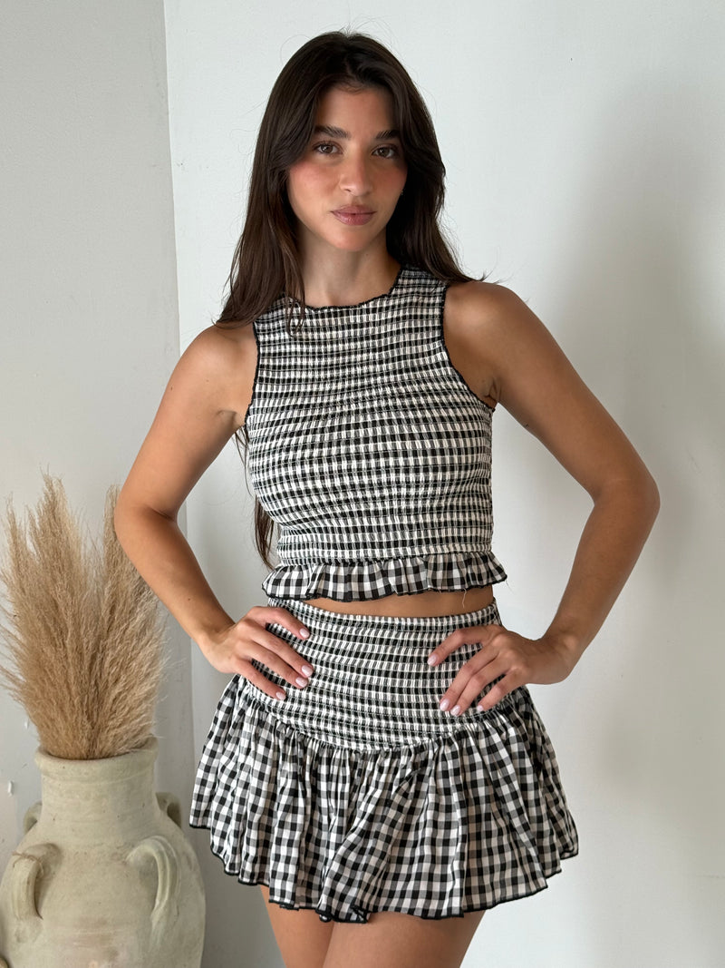 Checkered Smocked Set