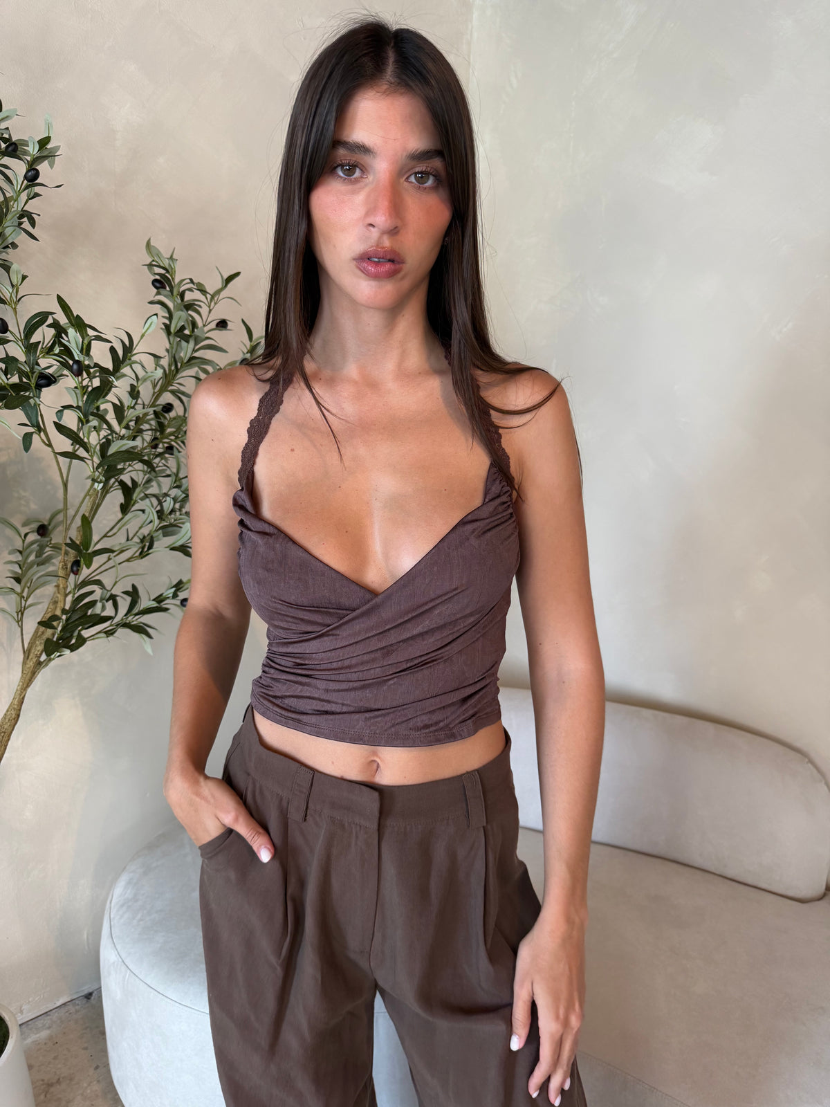 Halter Lace Crop Top