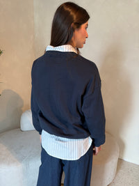 Stripe Collar Buttondown & Pullover