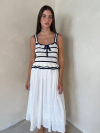 Crochet Stripe Midi Dress