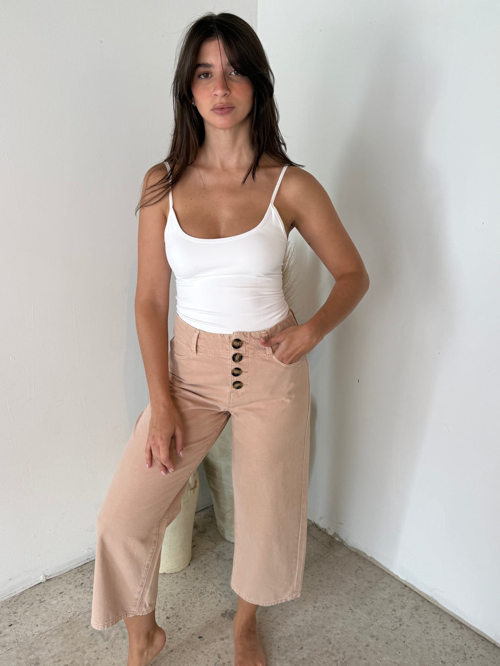 Khaki Button Pants