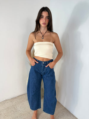 Denim Baggy Barrel Pants