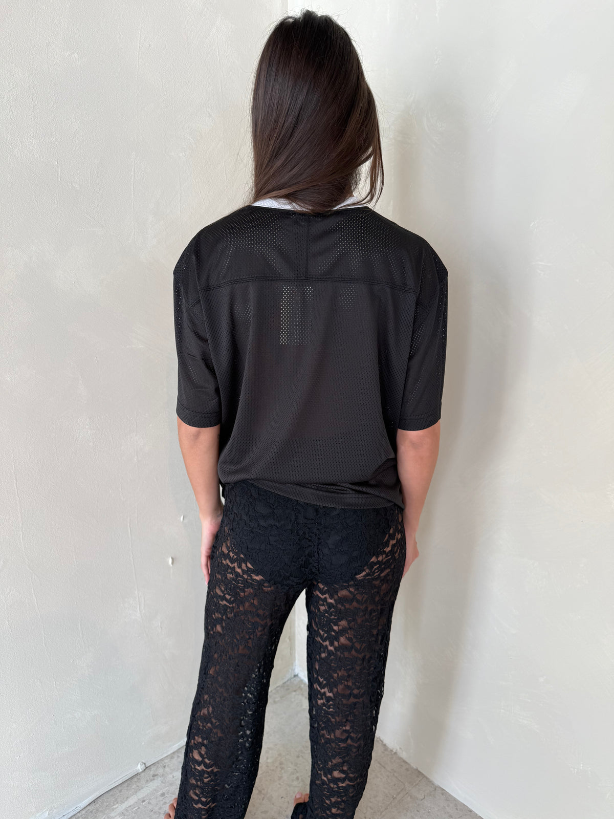 Sheer Black Lace Pants
