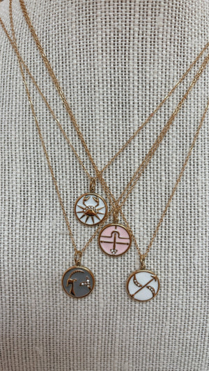 Round Zodiac Sign Necklace