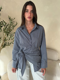 Gingham Scarf & Button Down Shirt