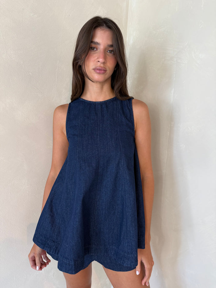 Dark Denim Top & Short Set