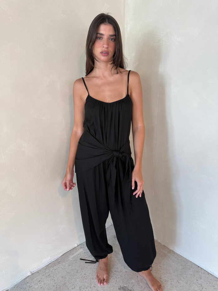 Strappy Jumpsuit with Scarf