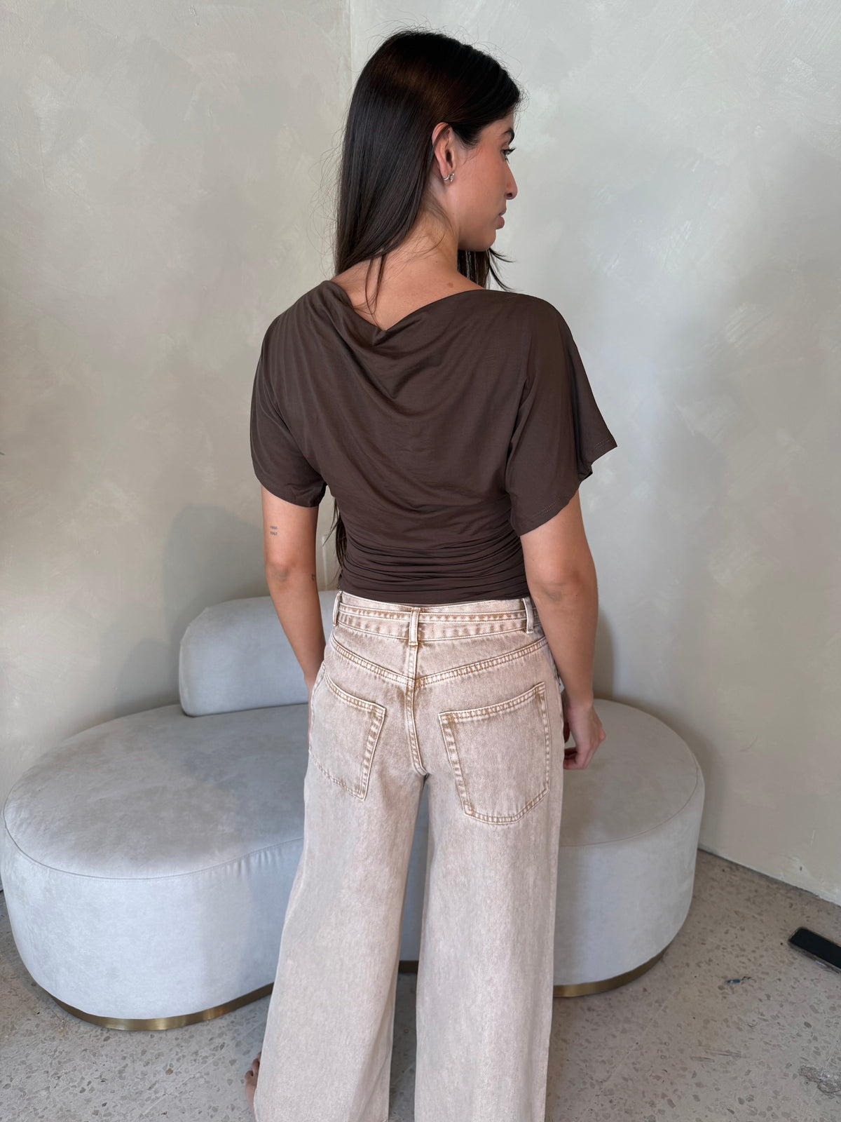 Wash Drawstring Jeans