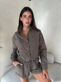 Olive Plaid Set