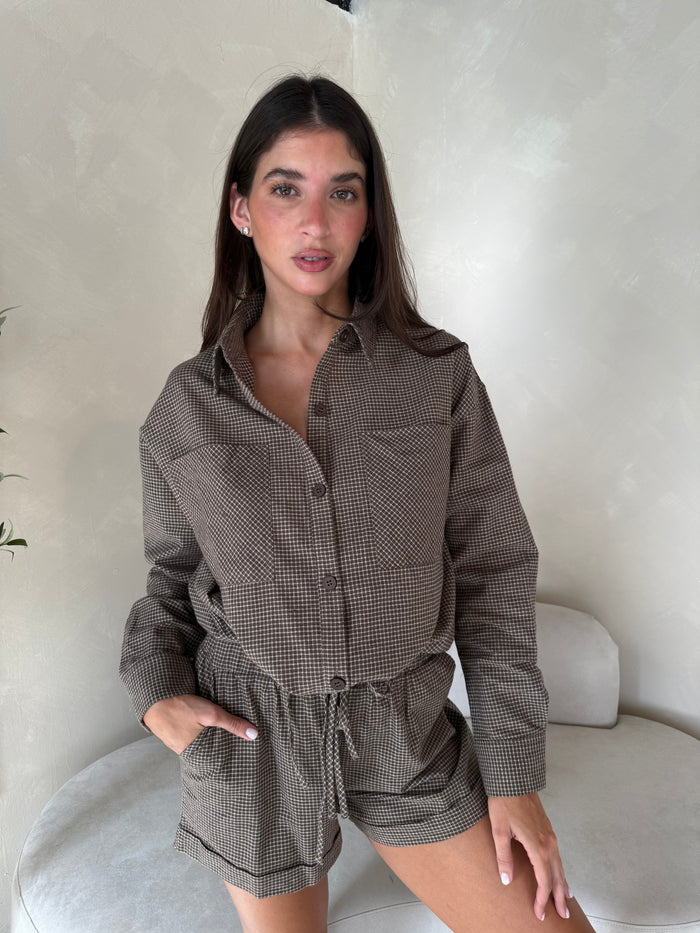 Olive Plaid Set