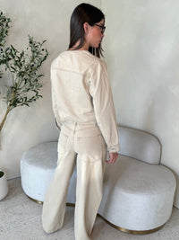 Sand Buttondown Denim Jacket & Pant Set