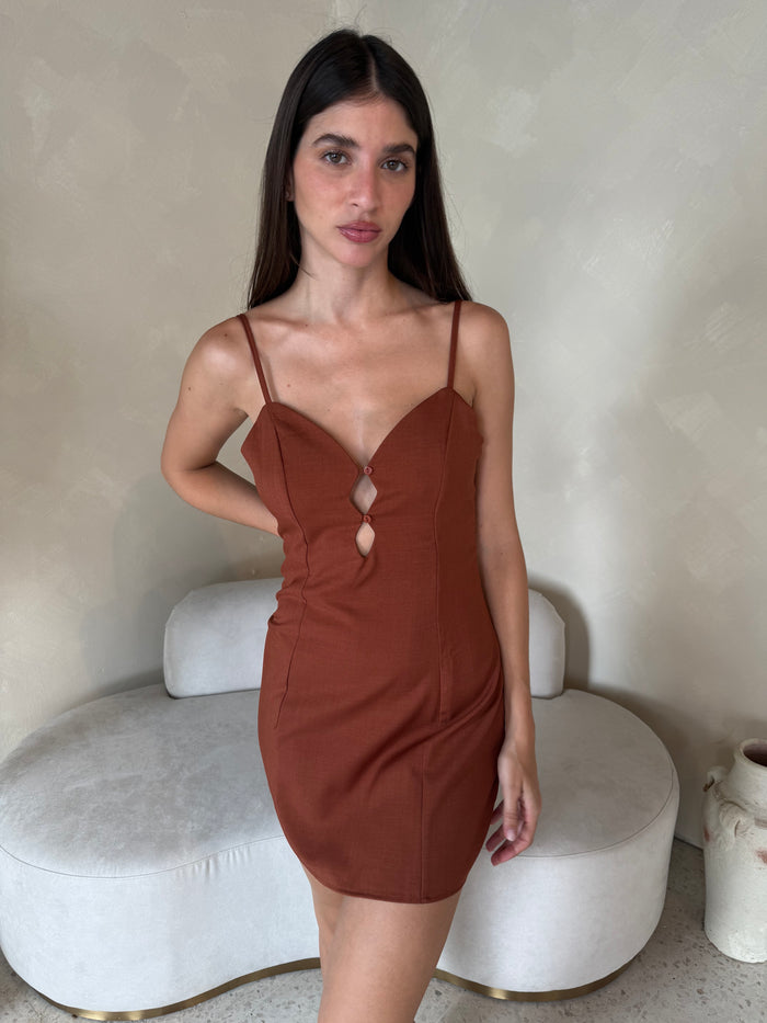 V Neck Mini Dress