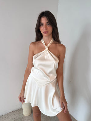 Pearl Satin Top & Skirt Set