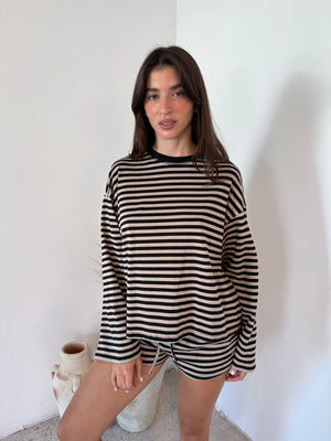 Stripe LS Top & Short Set