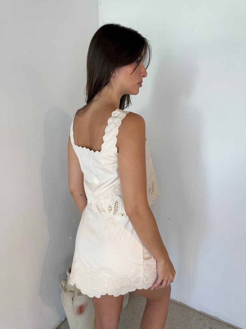 Embroidered Crop Top & Skirt Set