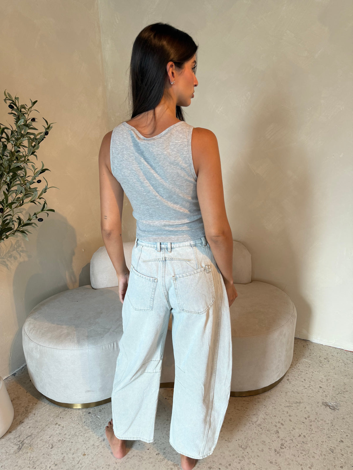 Light Wash Barrel Jeans