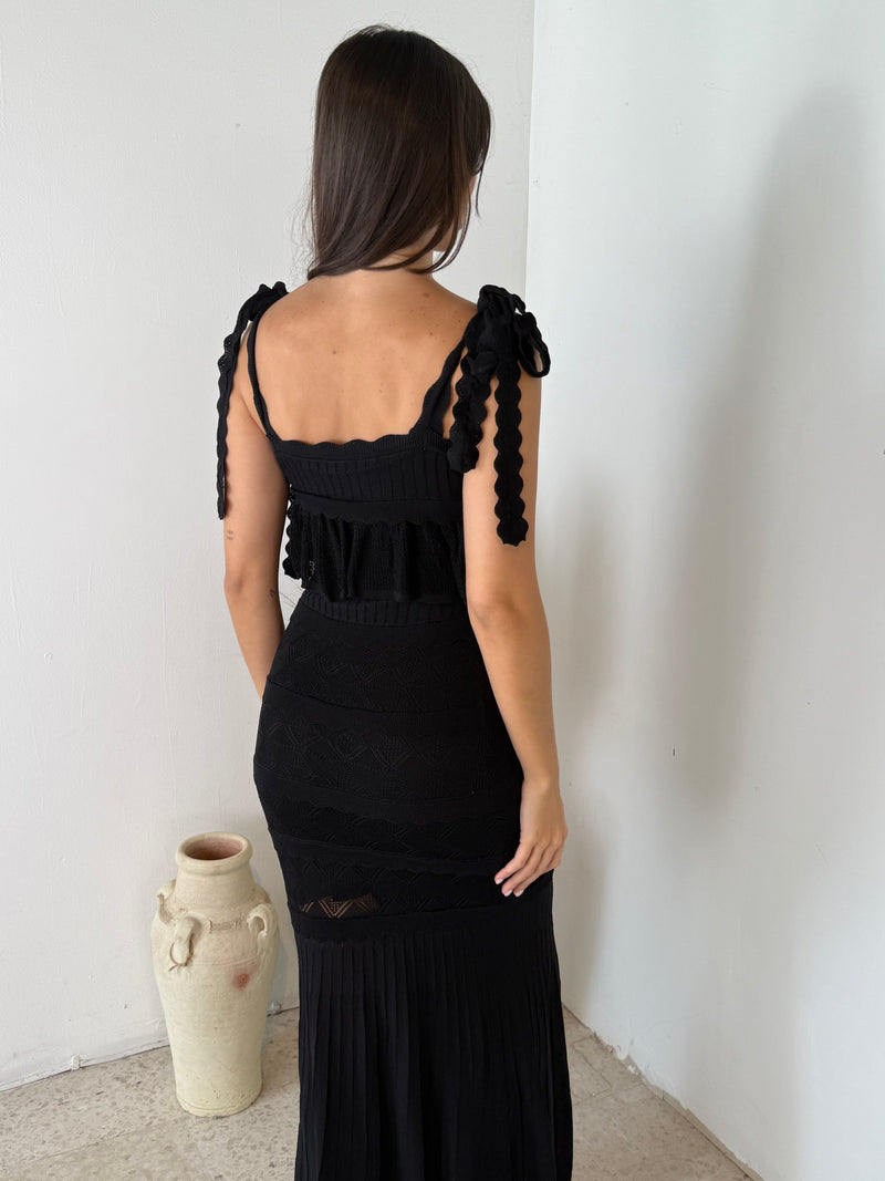 Ruffle Knit Maxi Dress