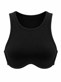 CENTER WIRE CUP DETAIL SHORT TANK BRA