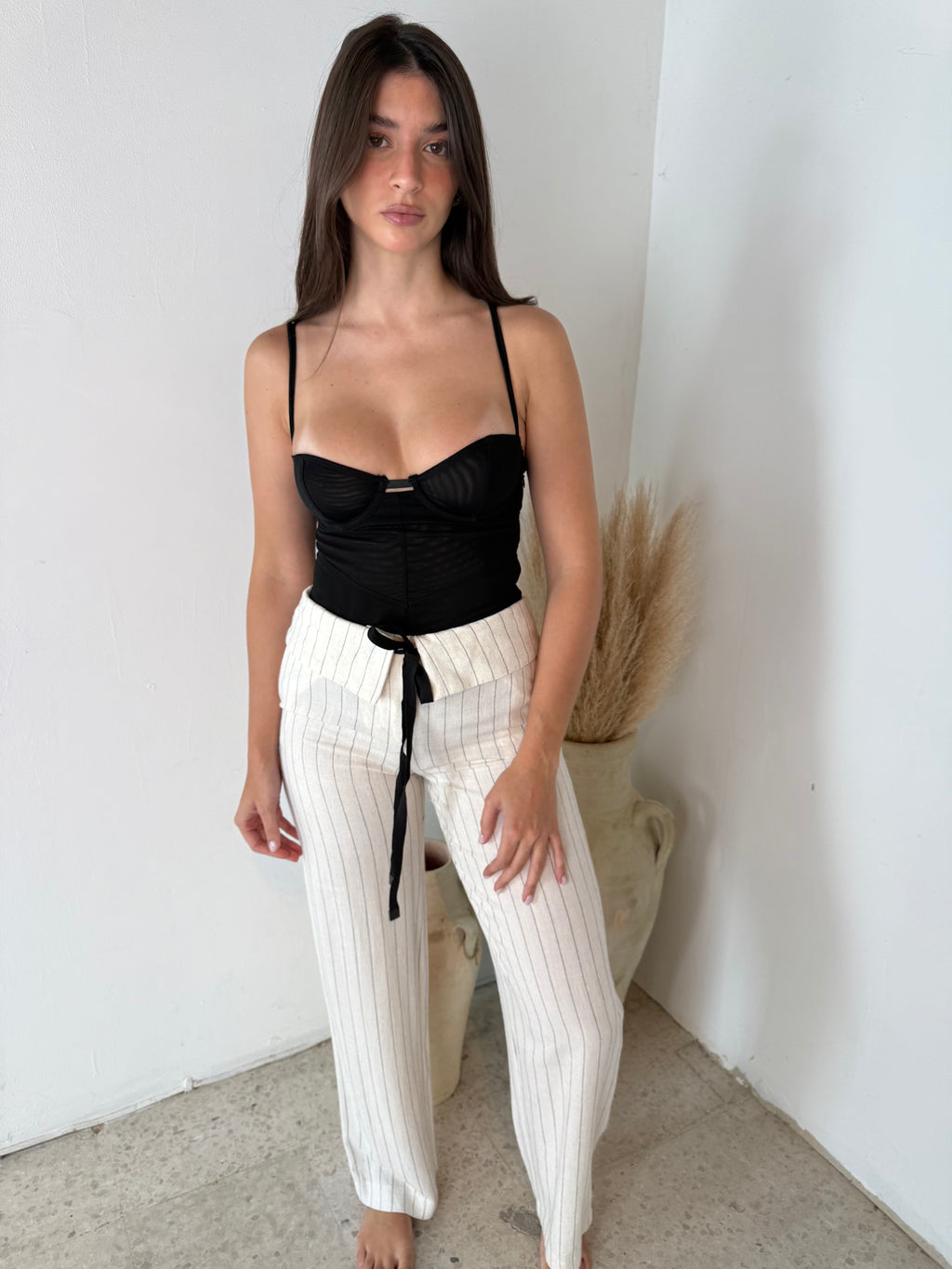 Pinstripe Taupe Pants