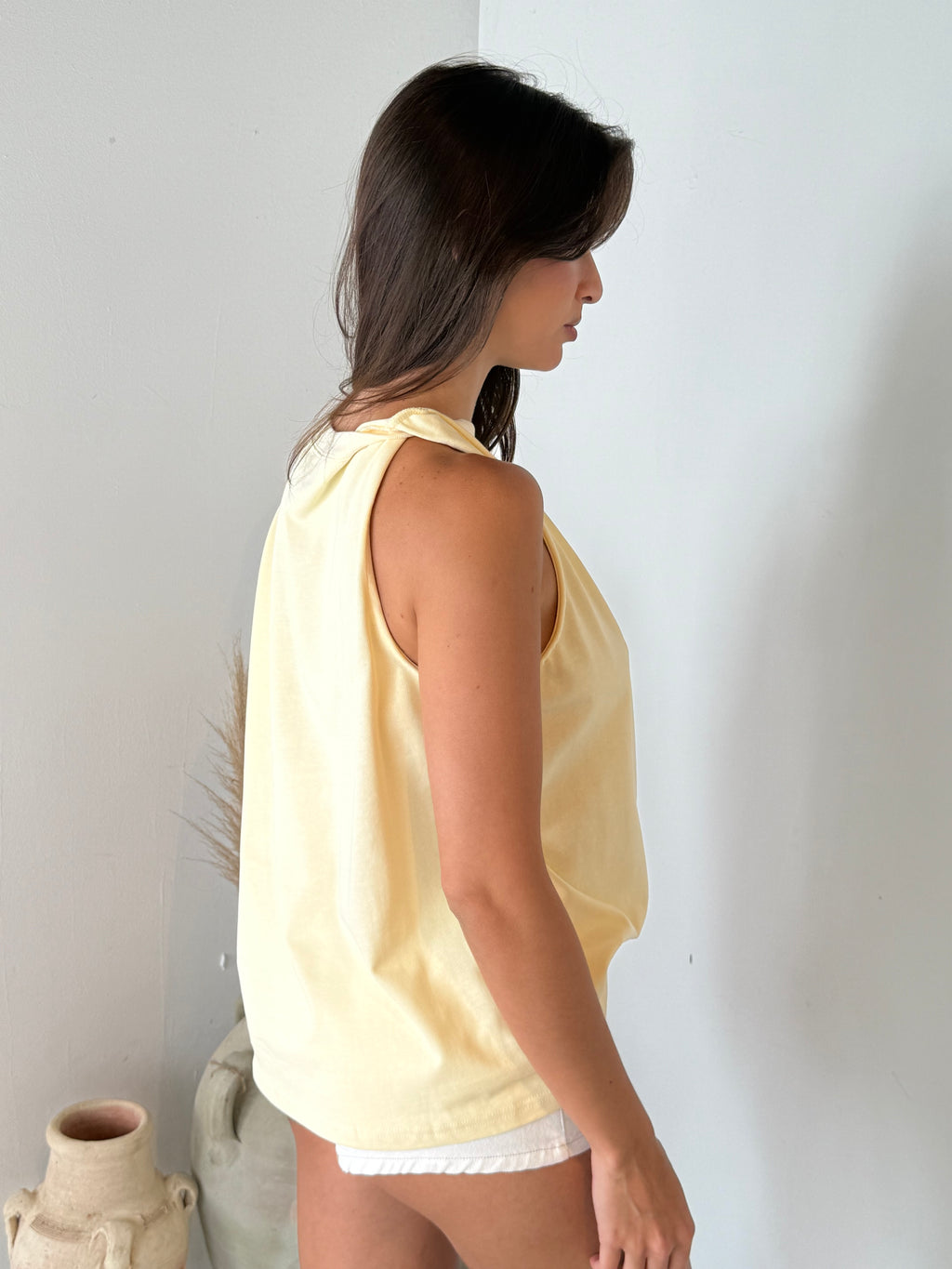 Oversized Asymmetric Tee LEMON
