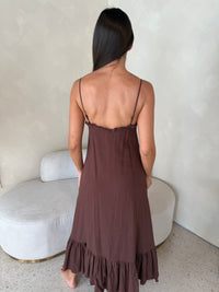 Linen Strappy Maxi Dress