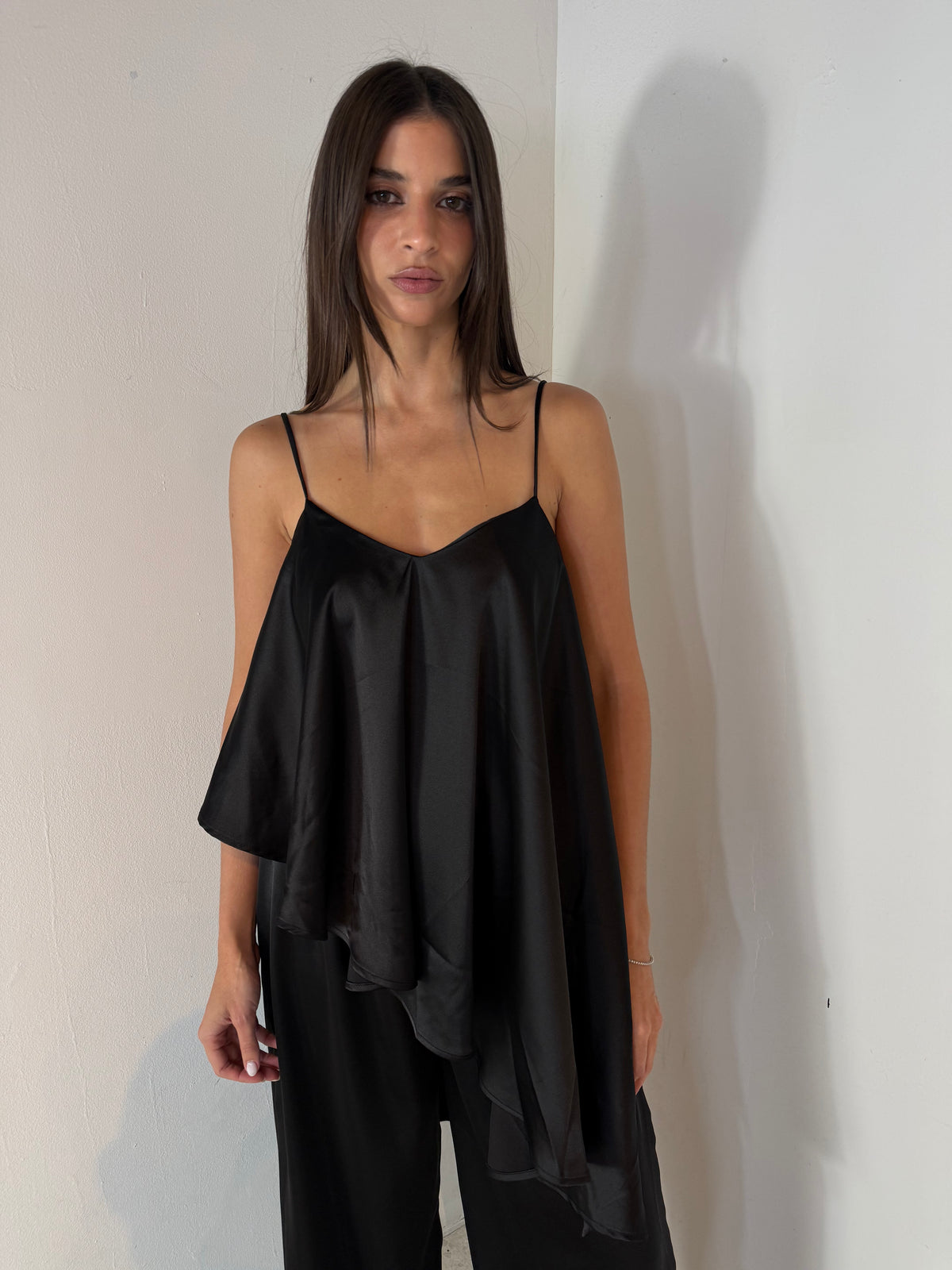 Satin Ruffle Top & Pant Set