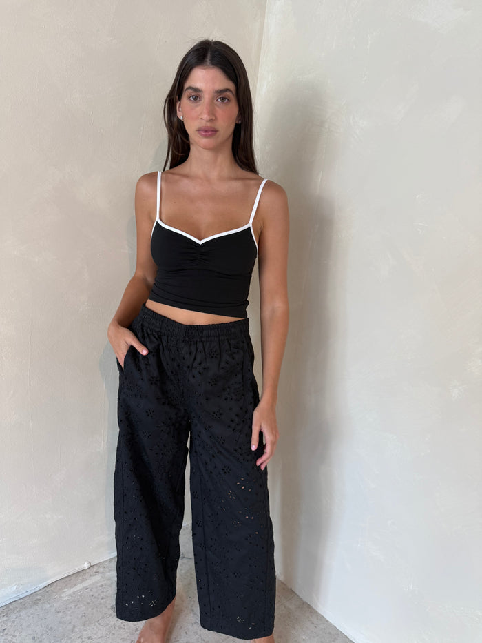 Black Eyelet Pants