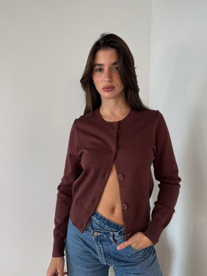 Burgundy Button Cardigan