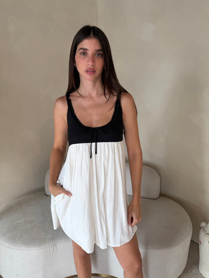 Two Tone Ruffle Dress