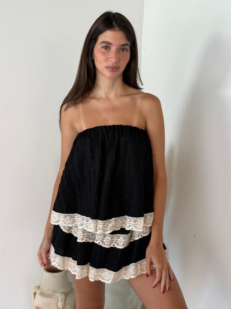 Tube Romper Lace Trim