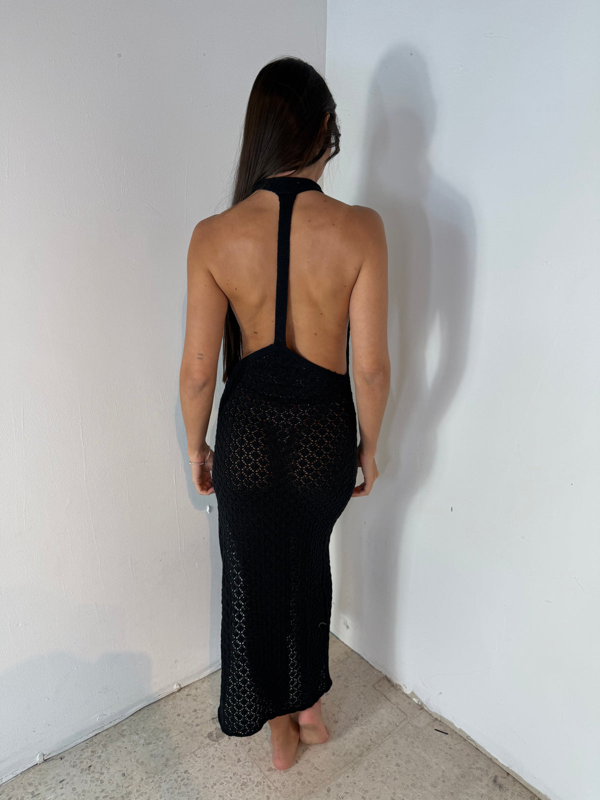 Black Knit Maxi Dress