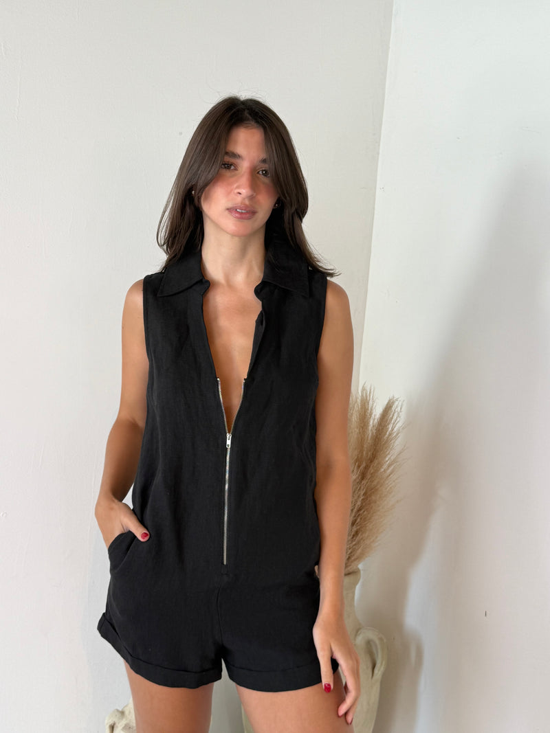 Linen Zip Romper