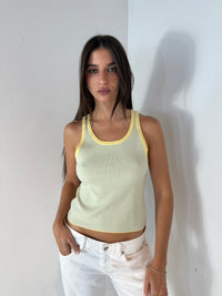 Yellow Blue Stripe Top