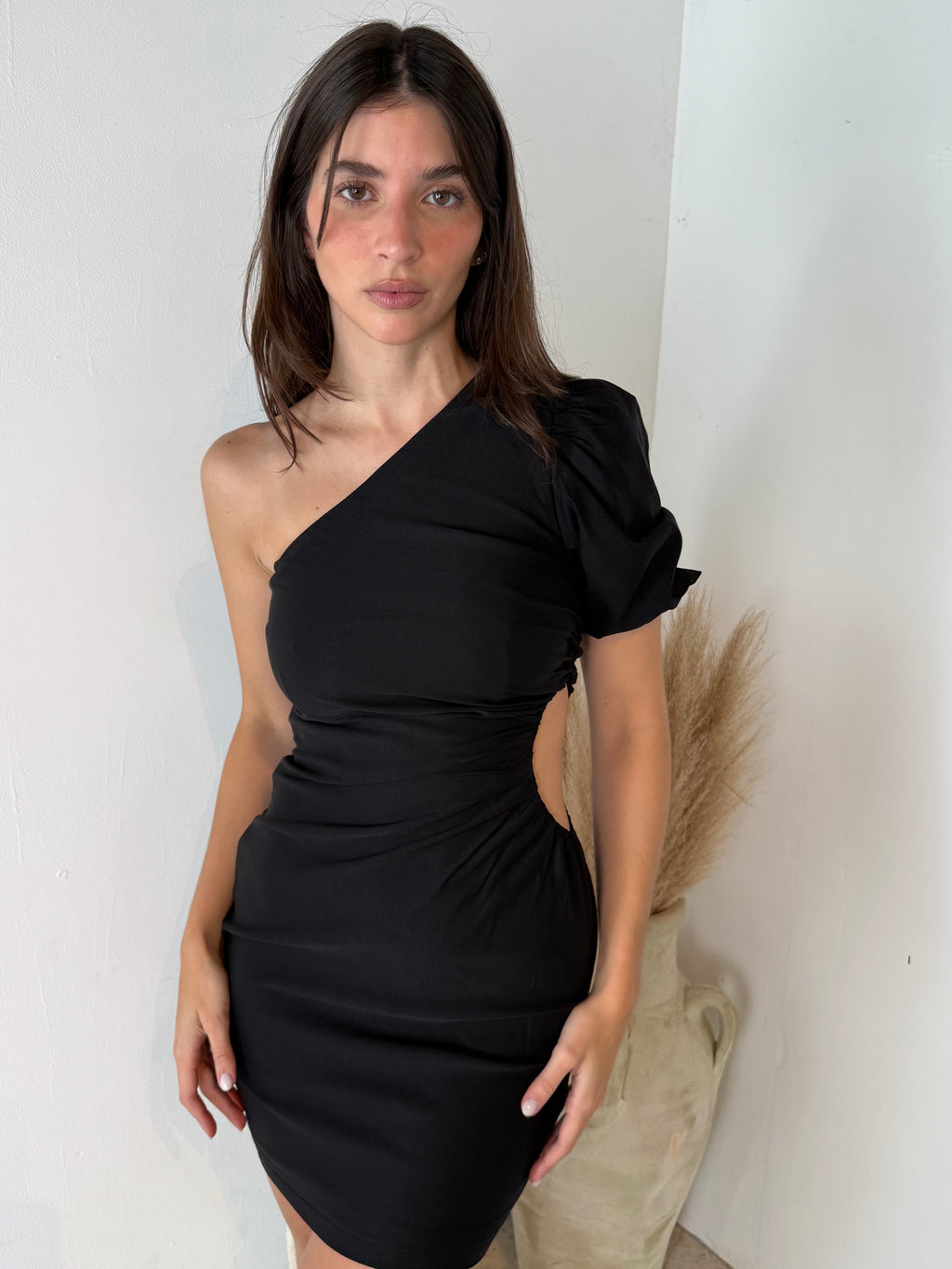 One Shoulder Cut Out Mini Dress