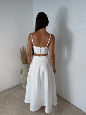 Bonding Lace Crop Top And Midi Skirt Set