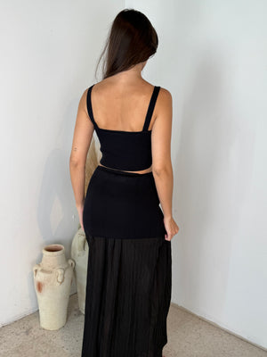 Button Crop Top & Skirt Set