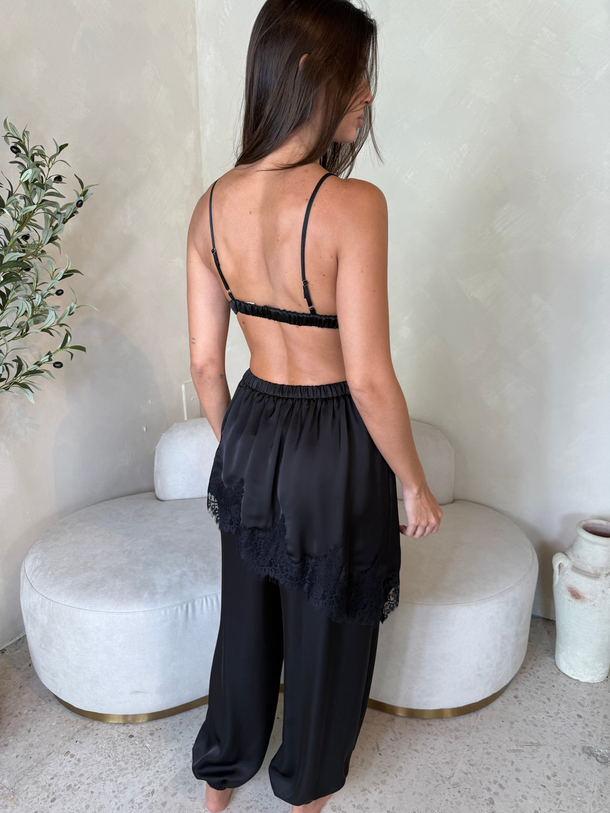 Skirt Layered Lace Trim Pants